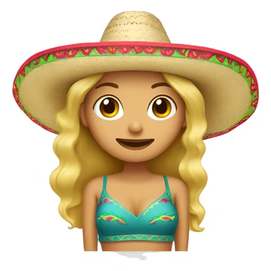 Blonde Mexican woman wearing a sombrero  sticker