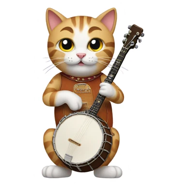 cat with a banjo sticker