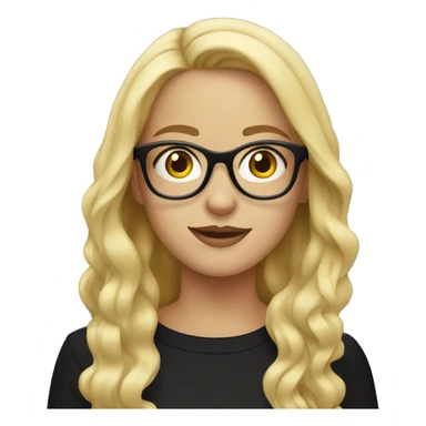 blonde girl in black with glasses  sticker