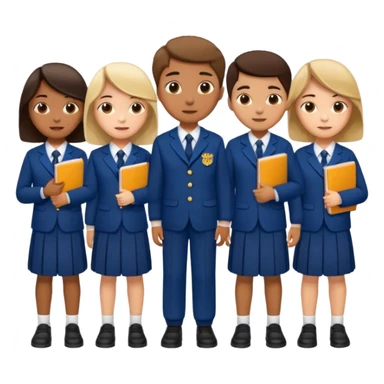 Display a complete set of women's school uniforms sticker