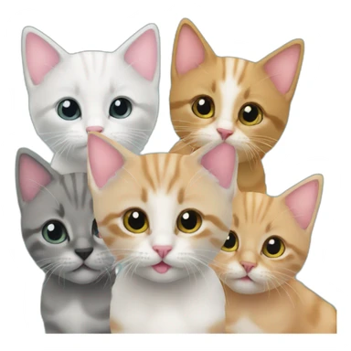 four kittens at a birthday party sticker