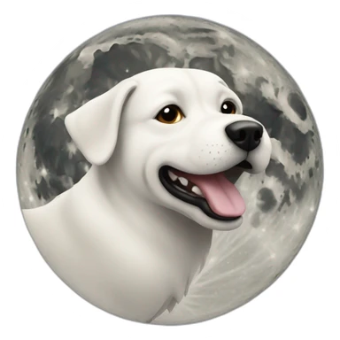 A dog in the moon  sticker