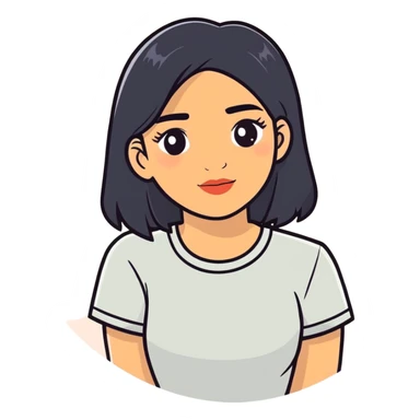 Latina black hair sticker