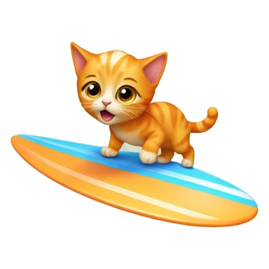Orange kitten surfing sticker