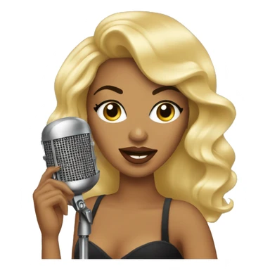retro blonde singer with microphone Beyonce sticker