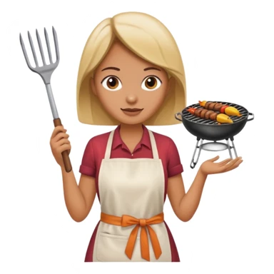 woman grilling bbq sticker