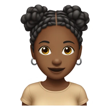 Cute black girl with knotless braids sticker