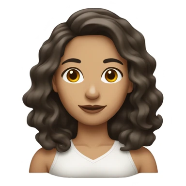 carrer woman with dark brown wavy long hair sticker