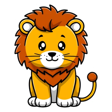 naughty lion looking sideways with mischievous expression sticker