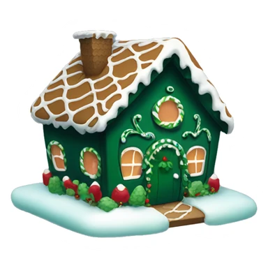 Cosy dark green gingerbread house  sticker