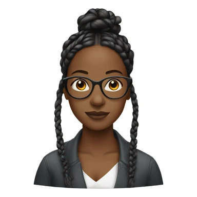 Black women with tinted glasses and braids sticker