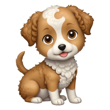 Shorter haired curly white and tan small dog sticker