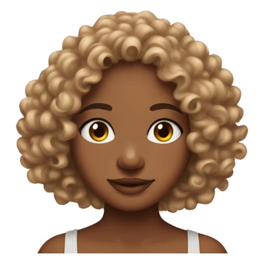 Heart eyes on tan curly hair girl  sticker
