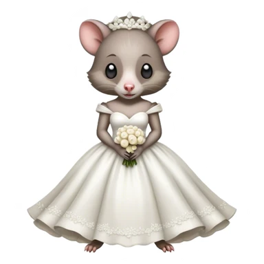 Possum in a wedding dress  sticker