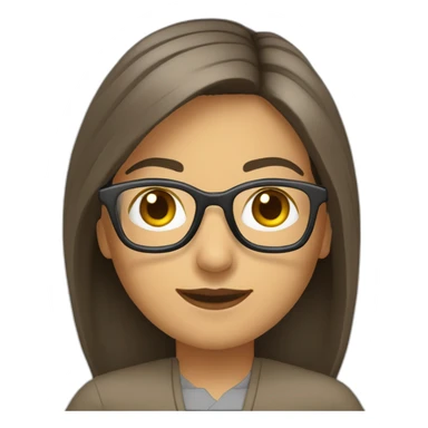 Profesora pelo castaño, gafas sticker