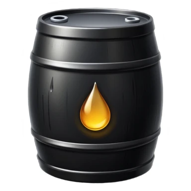 generate an ultra realistic black metal barrel without rust and with a black drop of oil on it sticker