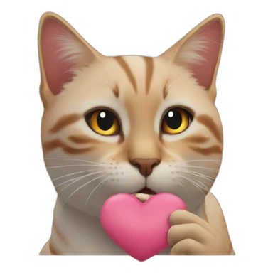 Cats kiss heart sticker