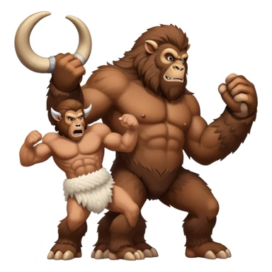 A Bigfoot fighting a ram sticker