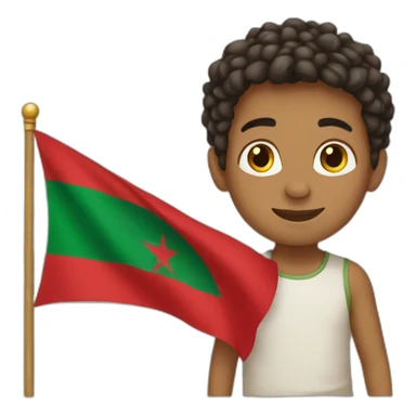 A Boy has a flag From Morocco sticker