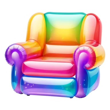 90’s Sparkly inflatable chair sticker