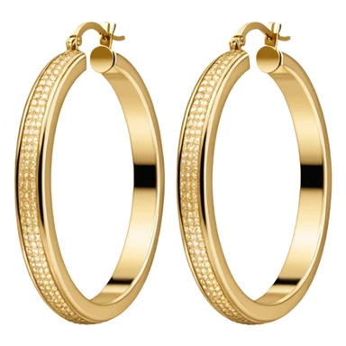 Large 14k Gold Sparkly Hoop Earrings sticker