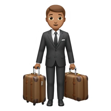 hombre elegante con maletas  sticker