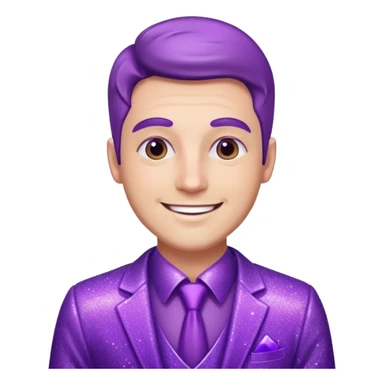 man office supervisor wearing glitter purple glittery clothes sticker