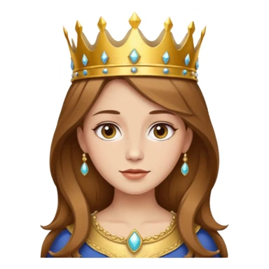 Kumral kahverengi saçlı bir kadın kafasında taç sticker