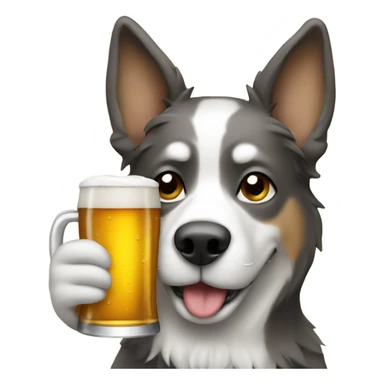 Dog drinking beer sticker