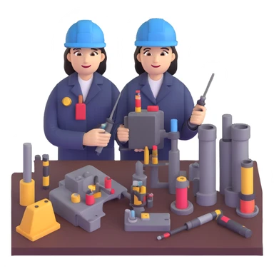 Marine geologist working with core samples and scientific equipment on ship deck sticker