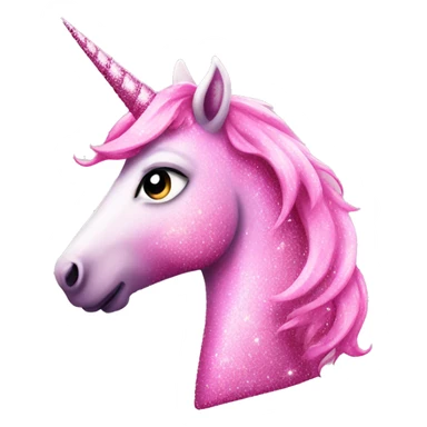 a pink sparkly unicorn sticker
