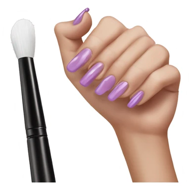 French tip nails and nail polish brush sticker