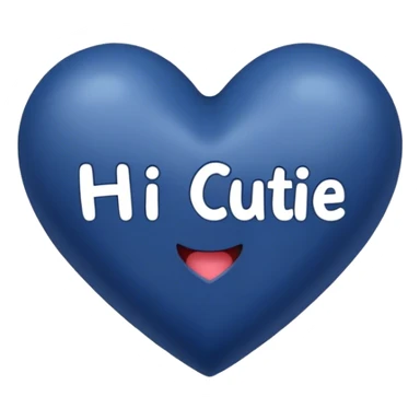 Dark Blue heart with the words Hi Cutie! in the middle  sticker