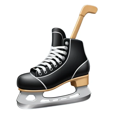 An icon featuring close-up shots of key hockey equipment: a hockey stick, puck, and skates. The background shows a packed stadium with cheering fans, bright arena lights, and an icy rink. Transparent background highlights the essentials of the game and the thrill of the sport. sticker