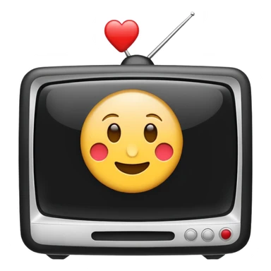 White tv with emoji map  sticker
