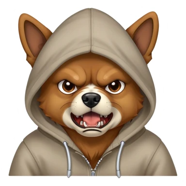 Dog wearing hoodie angry  sticker