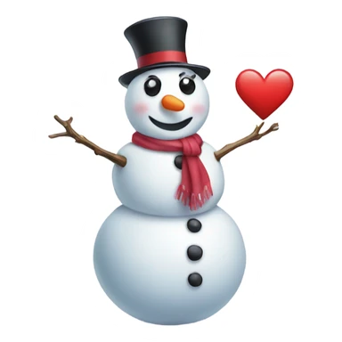 Snowman with heart  sticker