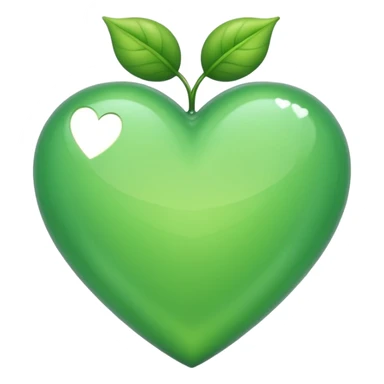 Un corazón de color verde en una tonalidad claridad con un poquito de brillitos sticker