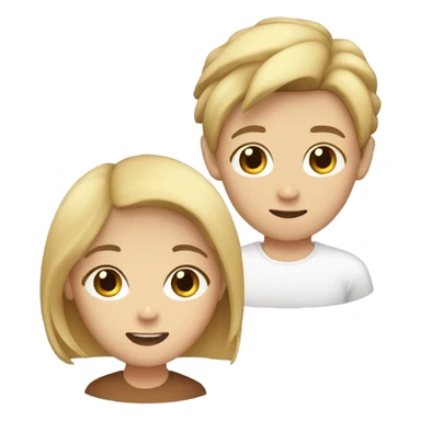 asian boy with cinnamon skin and white girl with blond hair  sticker