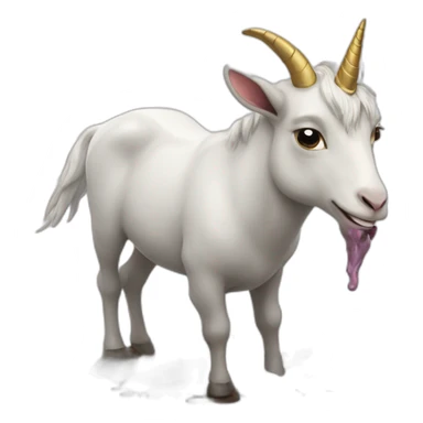 Unicorn and goat eating mud sticker