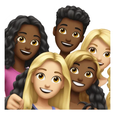 group selfie with blonde girls sticker