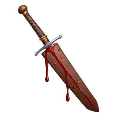Blood on sword with chocolate sticker