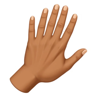 
hand in profile, showing stop sticker