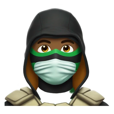 Mbappé with black mask like ninja turtles sticker