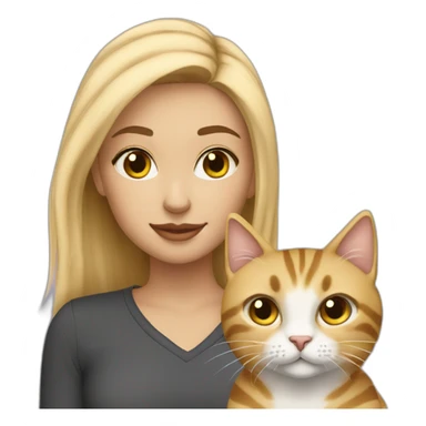 Blonde girl nyc with tabby cat sticker