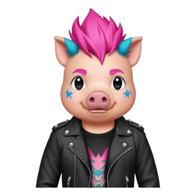 Punk drummer pig sticker