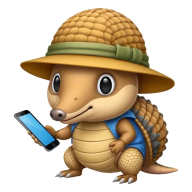 Armadillo with incognito hat sticker