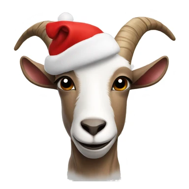 Goat with a Santa cap sticker