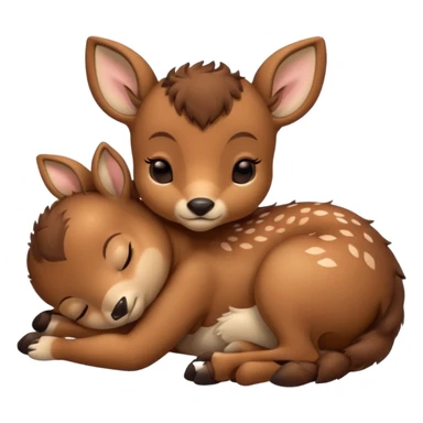 Make a cute baby deer sleeping sticker