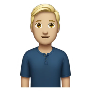 White person dark blue outfit sticker